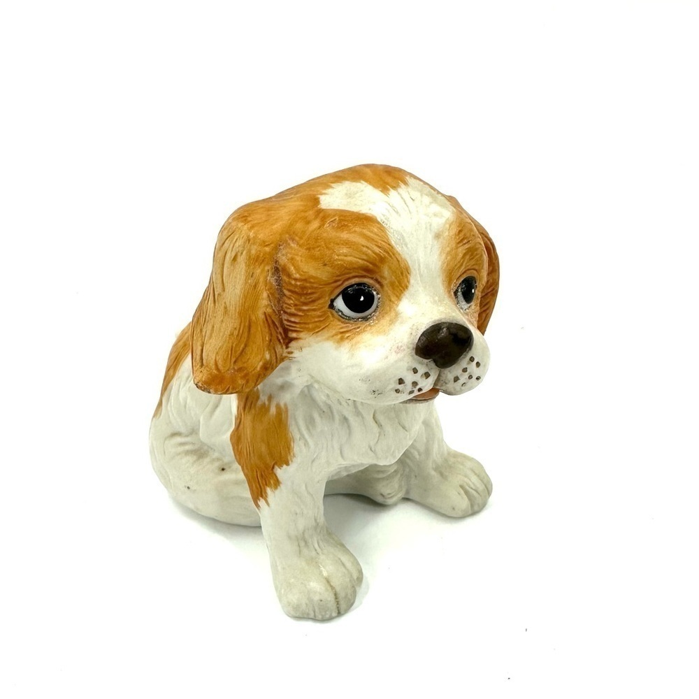 Homco Puppy Dog Figurine Cocker Spaniel Cavalier Vintage 1407 Porcelain 3 Inch